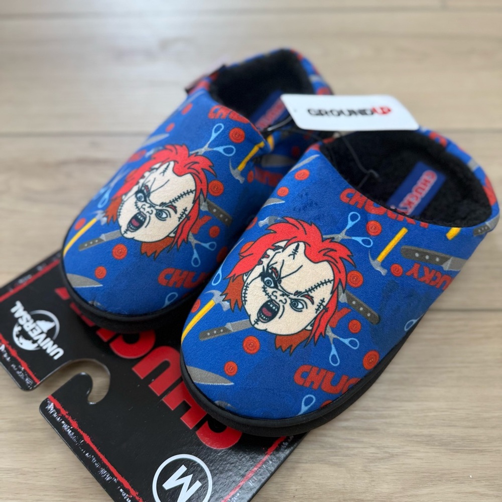 Men’s Chucky Graphic Blue Slippers